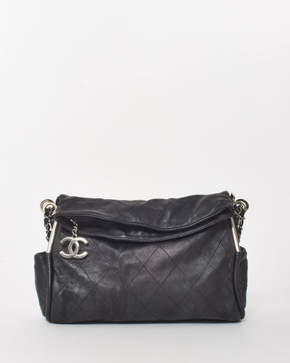 Chanel Black Leather Ultimate Soft Small Hobo Handbag
