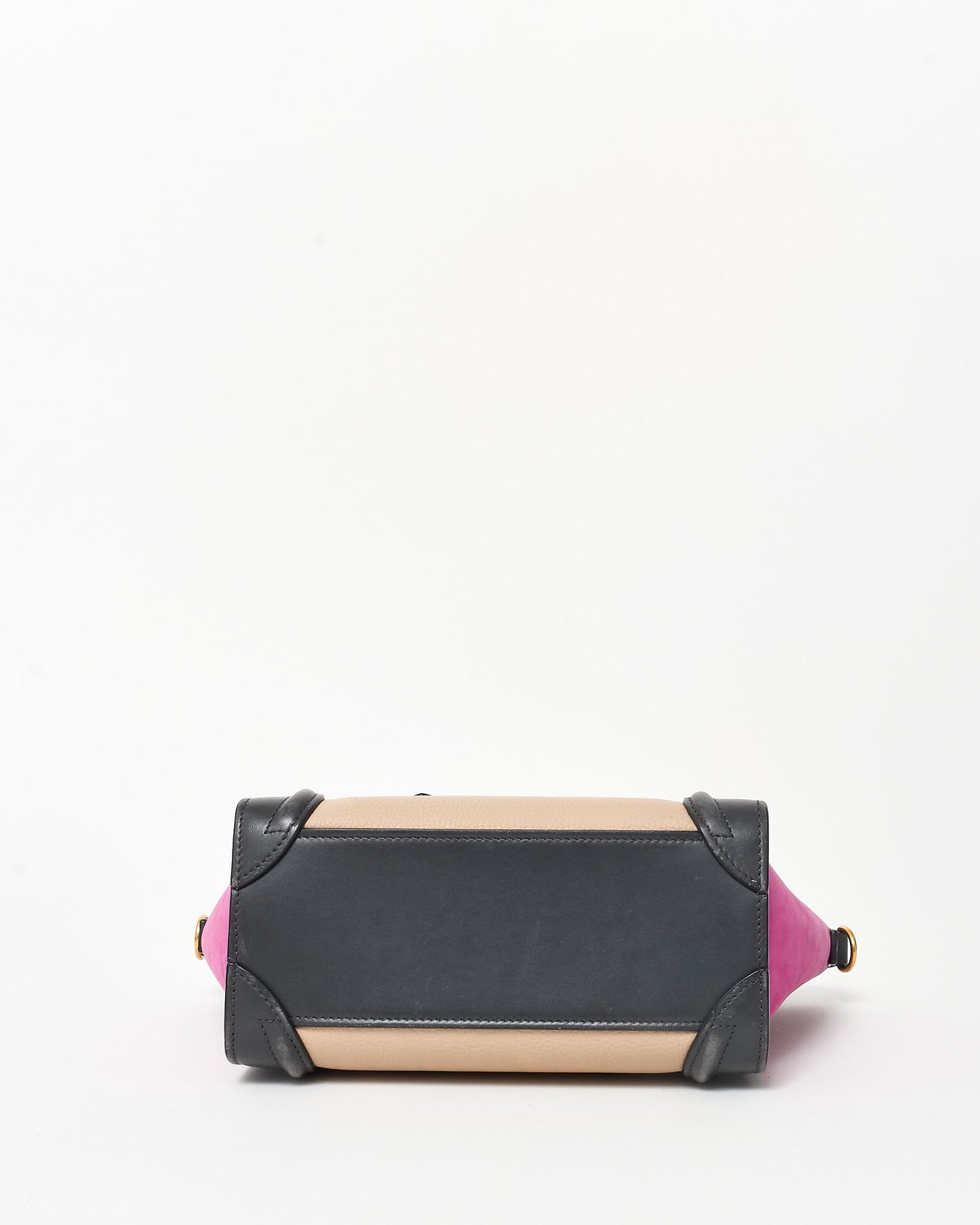 Celine Fuchsia Suede Black & Taupe Nano Luggage Tote WITH/ Out Strap