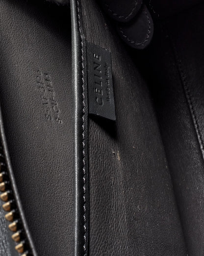 Celine Fuchsia Suede Black & Taupe Nano Luggage Tote WITH/ Out Strap