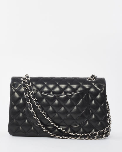 Chanel Black Lambskin Leather Classic Medium Double Flap Bag with SHW