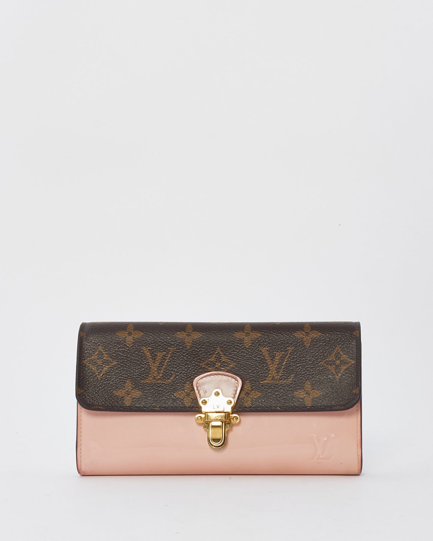 Louis Vuitton Monogram Canvas & Pink Patent Leather Cherrywood Wallet