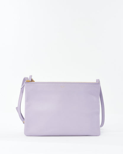Celine Lilac Leather Trio Pouch Crossbody Bag