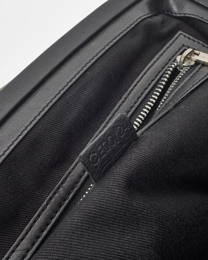 Celine Vintage Black Leather Top Handle Bag