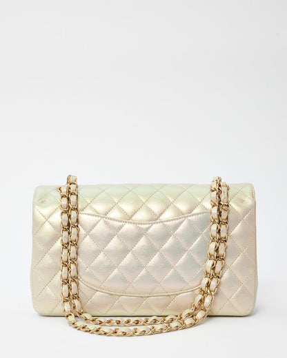 Chanel Pearl Iridescent Lambskin Medium Classic Double Flap