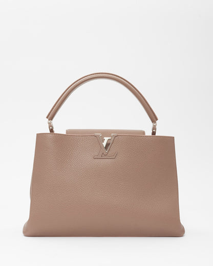Louis Vuitton Rose Mauve (Magnolia) Leather MM Capucines Bag