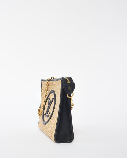 Louis Vuitton Beige and Black Raffia Toiletry Pouch 26 on Chain