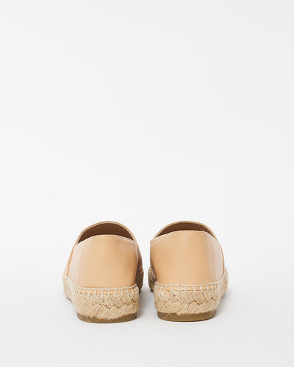 Chanel Beige Leather CC Logo Espadrilles - 38