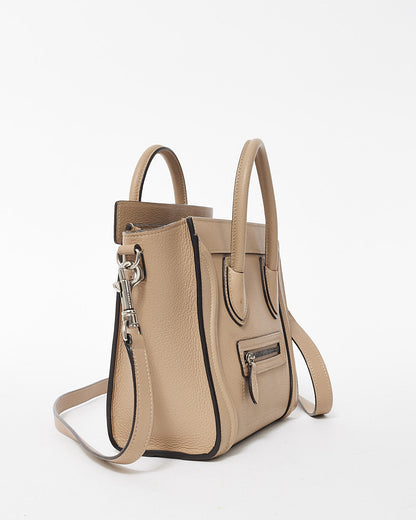 Celine Beige Leather Nano Luggage Tote