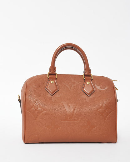 Louis Vuitton Cognac Giant Monogram Empreinte Leather Bandoulière Speedy 25