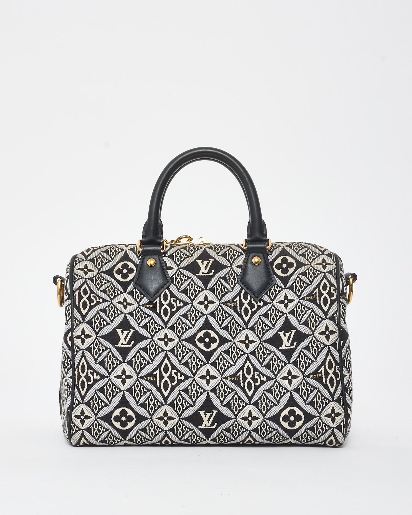 Louis Vuitton Navy & White Monogram Canvas Jacquard 1854 Speedy 25