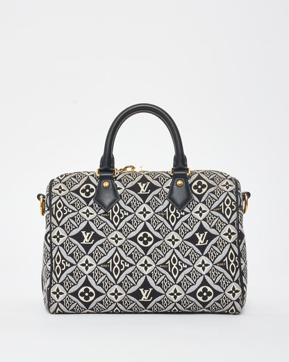 Louis Vuitton Navy & White Monogram Canvas Jacquard 1854 Speedy 25