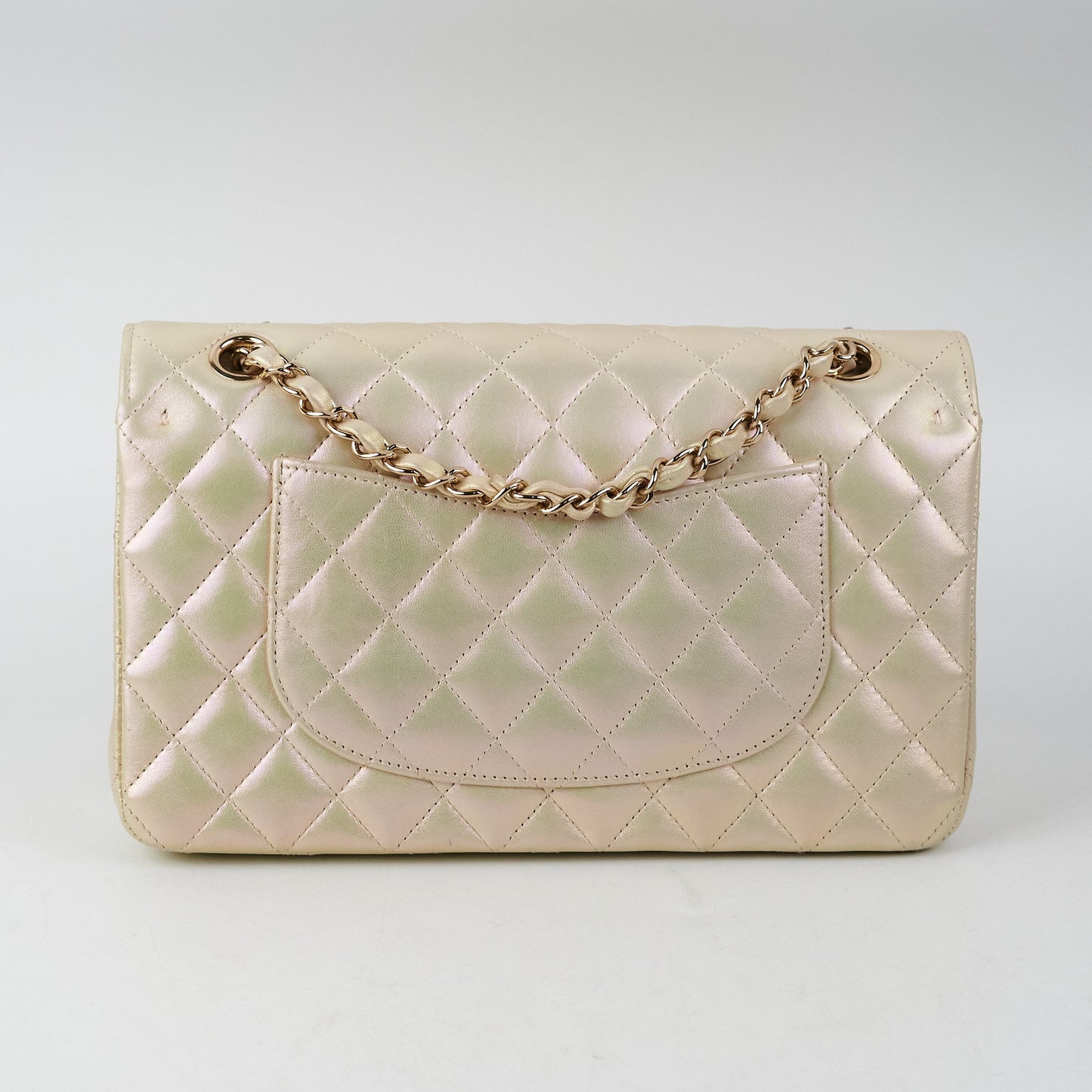 Chanel Double Flap Medium Large Pearlescent