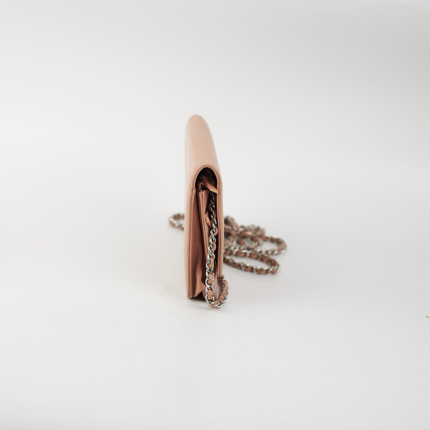 Chanel Caviar Wallet on Chain WOC Beige