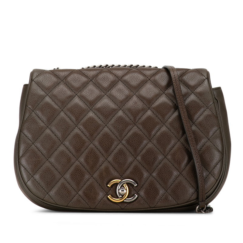 Chanel CC Casual Pocket Flap Bag  Leather Shoulder Bag in Good condition