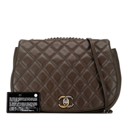 Chanel CC Casual Pocket Flap Bag  Leather Shoulder Bag in Good condition