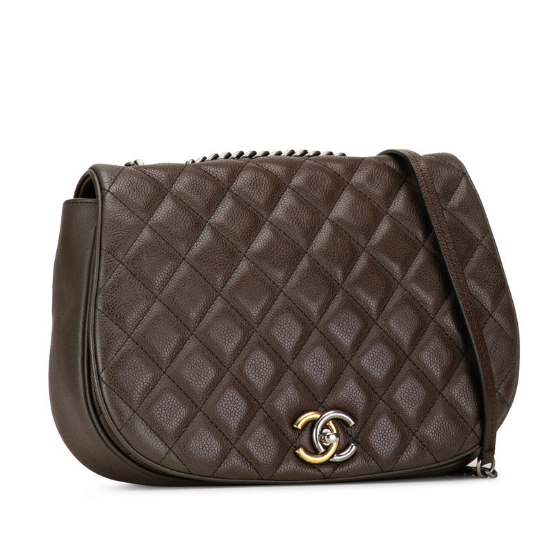 Chanel CC Casual Pocket Flap Bag  Leather Shoulder Bag in Good condition