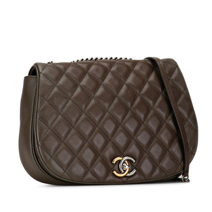 Chanel CC Casual Pocket Flap Bag  Leather Shoulder Bag in Good condition