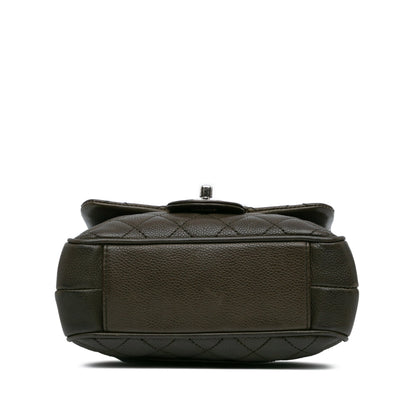 Brown Chanel CC Quilted Caviar Crossbody