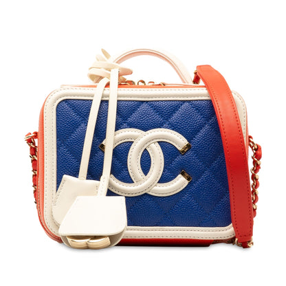CHANEL Small Caviar Filigree Vanity Case Satchel