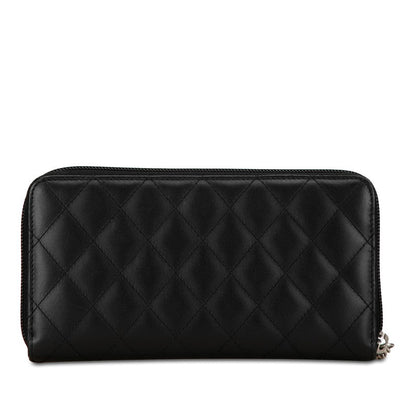 Chanel Cambon Quilted Leather Zip Around Wallet Leather Long Wallet in Good condition