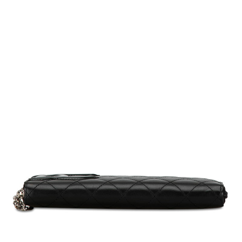Chanel Cambon Quilted Leather Zip Around Wallet Leather Long Wallet in Good condition