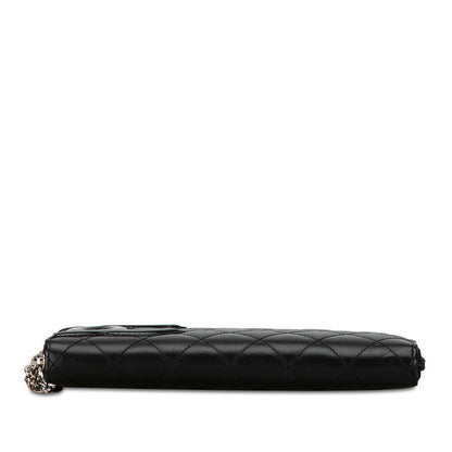 Chanel Cambon Quilted Leather Zip Around Wallet Leather Long Wallet in Good condition
