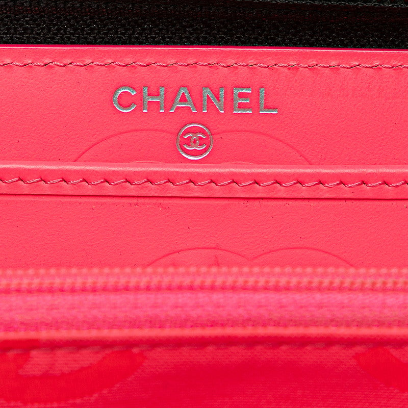 Chanel Cambon Quilted Leather Zip Around Wallet Leather Long Wallet in Good condition