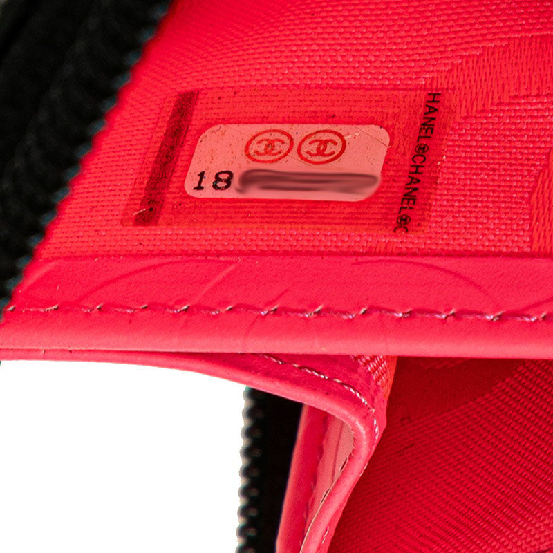 Chanel Cambon Quilted Leather Zip Around Wallet Leather Long Wallet in Good condition