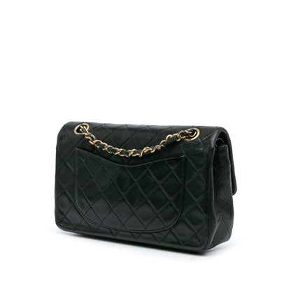 Black Chanel Small Classic Lambskin Double Flap Shoulder Bag
