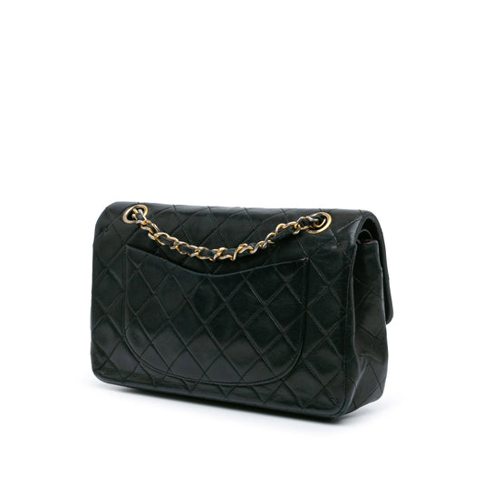 Black Chanel Small Classic Lambskin Double Flap Shoulder Bag