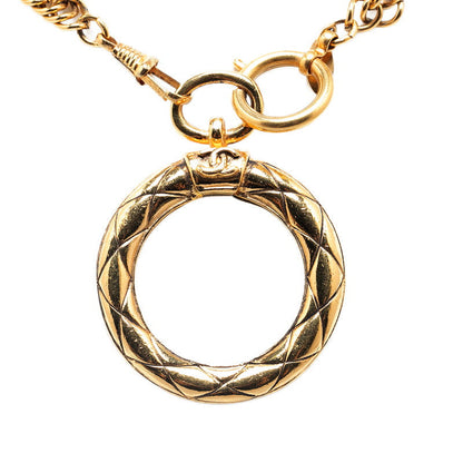 Chanel Magnifying Glass Chain Necklace Metal Necklace in Good condition