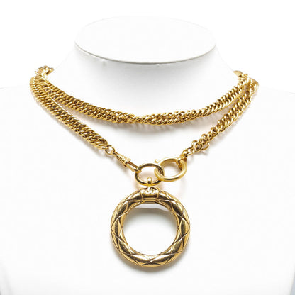 Chanel Magnifying Glass Chain Necklace Metal Necklace in Good condition
