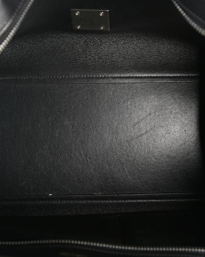 Celine Black/Burgundy/Blue Leather & Suede Small Trapeze Handle Bag