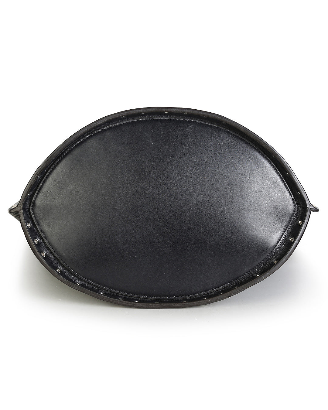 Celine Black Satinated Natural Calfskin Leather Large Studs Bucket Shoulder Bag