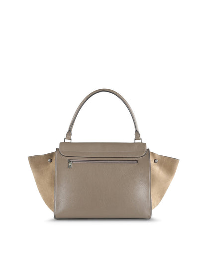 Celine Taupe Leather & Suede Trapeze Bag