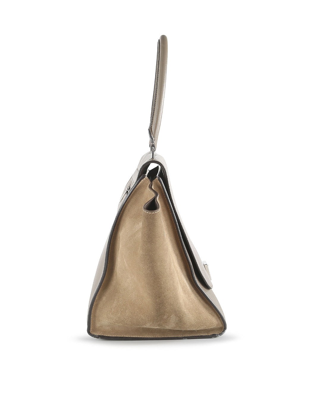 Celine Taupe Leather & Suede Trapeze Bag