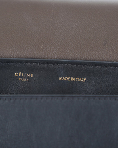 Celine Black & Brown Python Leather & Suede MediumTrapeze Bag