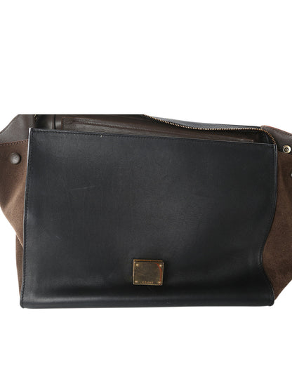 Celine Black & Brown Python Leather & Suede MediumTrapeze Bag