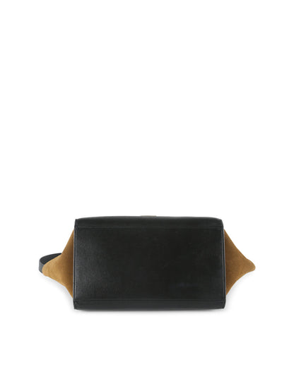 Celine Tricolor Leather and Suede Medium Trapeze Handbag