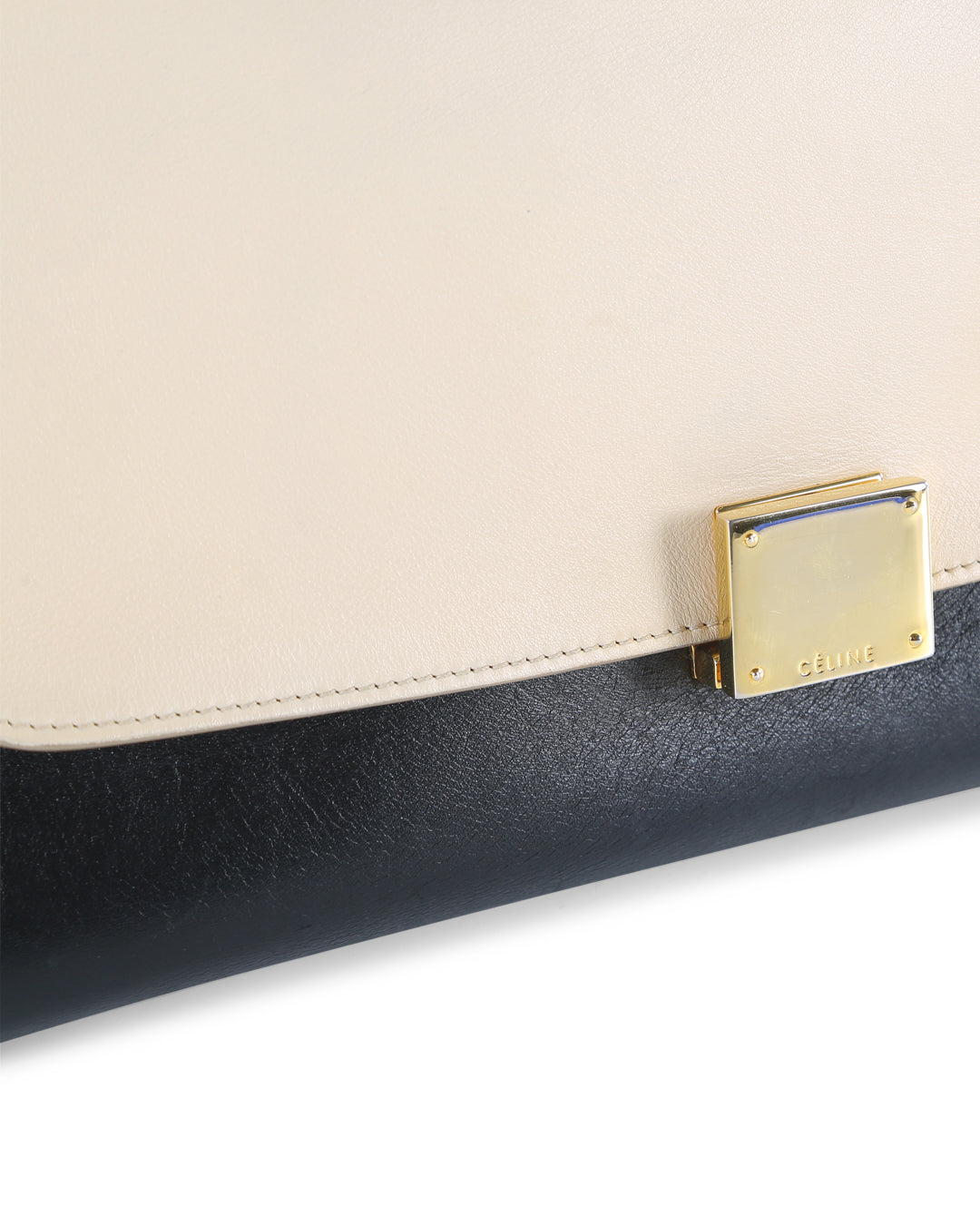 Celine Tricolor Leather and Suede Medium Trapeze Handbag
