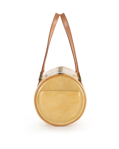LOUIS VUITTON Yellow Monogram Vernis Papillon 30 Bedford Vintage Bag