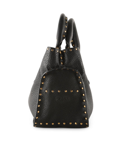 Celine Black Leather Studded Boogie Tote Bag