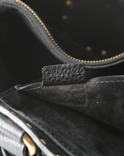 Celine Black Leather Studded Boogie Tote Bag