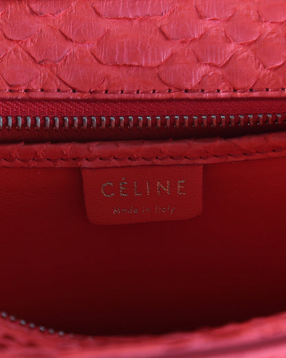 Celine Coral Python Nano Luggage Tote Bag