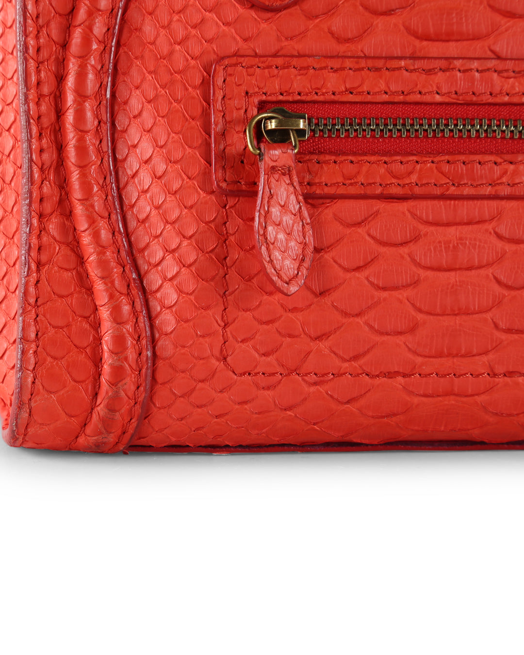 Celine Coral Python Nano Luggage Tote Bag