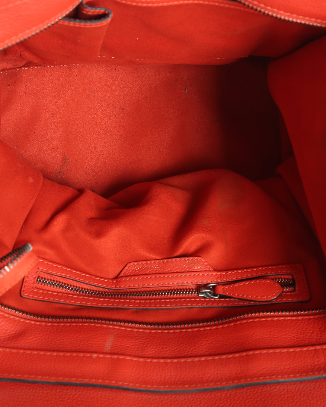 Celine Coral Calfskin Leather Mini Luggage Tote Bag