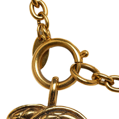 Chanel Quilted CC Logo Pendant Necklace Metal Necklace in Good condition