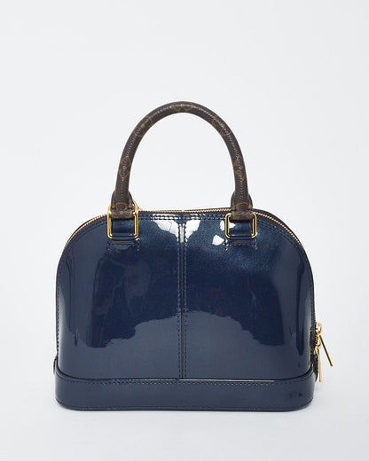 Louis Vuitton Dark Blue Vernis Lisse & Monogram Leather Alma BB Bag