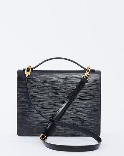 Louis Vuitton Black Epi Leather Monceau 28 Convertible Top Handle Bag