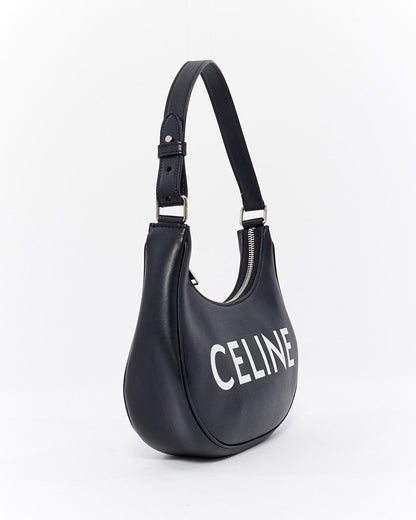 Celine Black Smooth Leather Logo Ava Bag